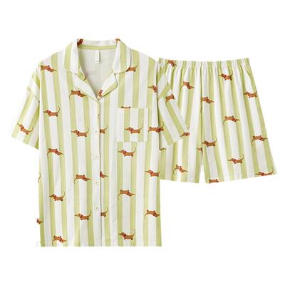 睡衣情侣纯棉条纹家居服7A抗菌