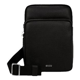 ECCO爱步单肩包男女 黑色真皮手提包斜挎包包包 斜挎包9107773