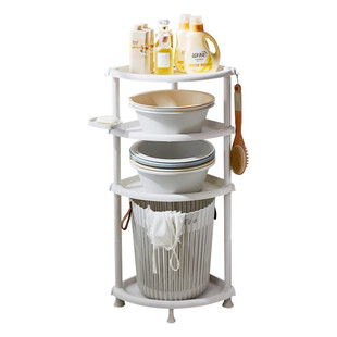 浴室洗脸盆架塑料防水三角架卫生间置物架落地阳台转角放桶收纳架