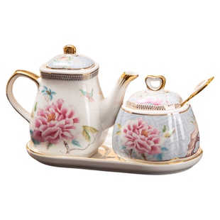 英格丽高颜值盐罐厨房陶瓷轻奢调味罐壶组合套装家用调料盒醋壶瓶