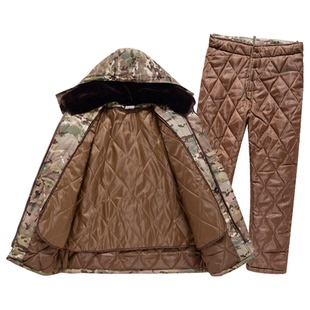 老款军迷棉大衣男冬季迷彩加厚中长款棉袄棉裤套装专用冷库防寒服