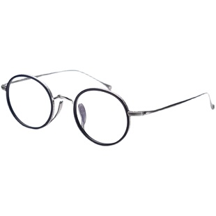 日系复古超轻薄新款圆形高度近视眼镜框小脸设计师纯钛板材万年龟