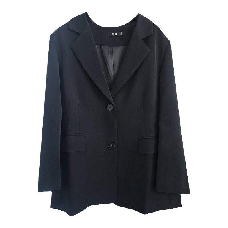 大码黑色西装外套女西服上衣