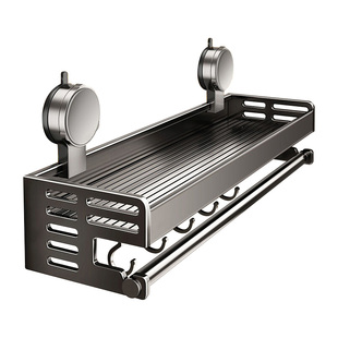 吸盘卫生间置物架免打孔浴室毛巾架厕所洗漱台壁挂式墙上收纳架子