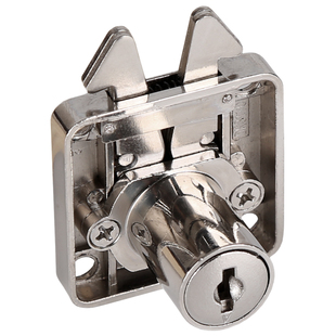 百叶门卷帘门带钩移门双钩锁橱柜门锁折叠钥匙推拉门家具锁通开锁