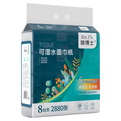 5层抽纸360张干湿可用厚韧整提装