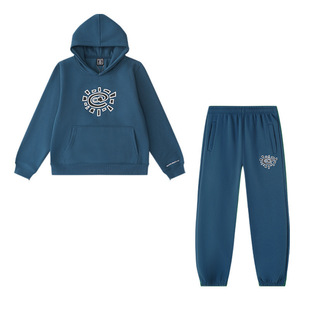 外贸小众ADWYSD太阳卷加绒卫衣卫裤套装alwaysdowhatyoushoulddo