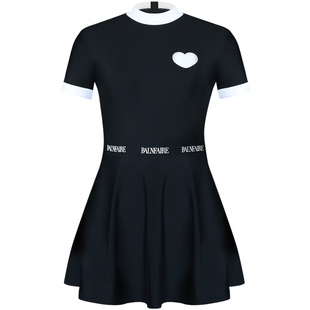 【胡可同款】BE范德安小红心系列裙式连体泳衣女高腰运动温泉度假