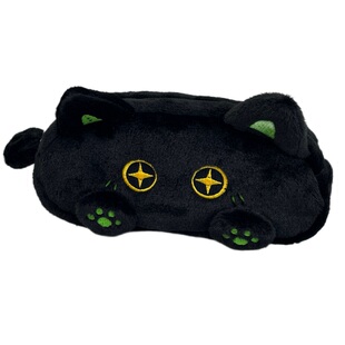 可爱小煤球毛绒笔袋高颜值ins风学生2025新款文具盒大容量简约小众不撞款铅笔盒多巴胺撞色女生多功能文具袋