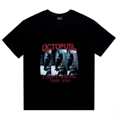 OctopusL美式人物印花做旧短袖