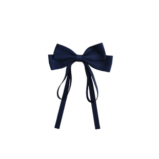 藏蓝色集合点~韩式百搭蝴蝶结简约发夹秋冬可爱高马尾少女发饰