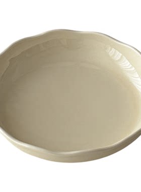 ins花形陶瓷餐盘家用纯色花边盘