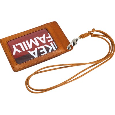 原创植鞣牛皮挂颈绳牌潮证件卡套