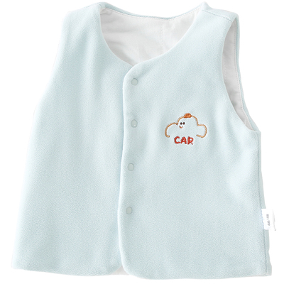 婴儿摇粒绒马甲秋冬季恒温棉男女宝宝夹棉60g小汽车马夹保暖坎肩