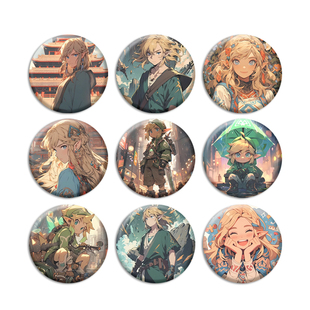 塞尔达传说王国之泪吧唧林克公主挂件装饰胸章服饰胸针同人金属