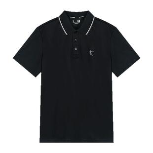 乔丹短袖T恤男款运动POLO衫2026夏季新款黑色商务翻领男士网球服