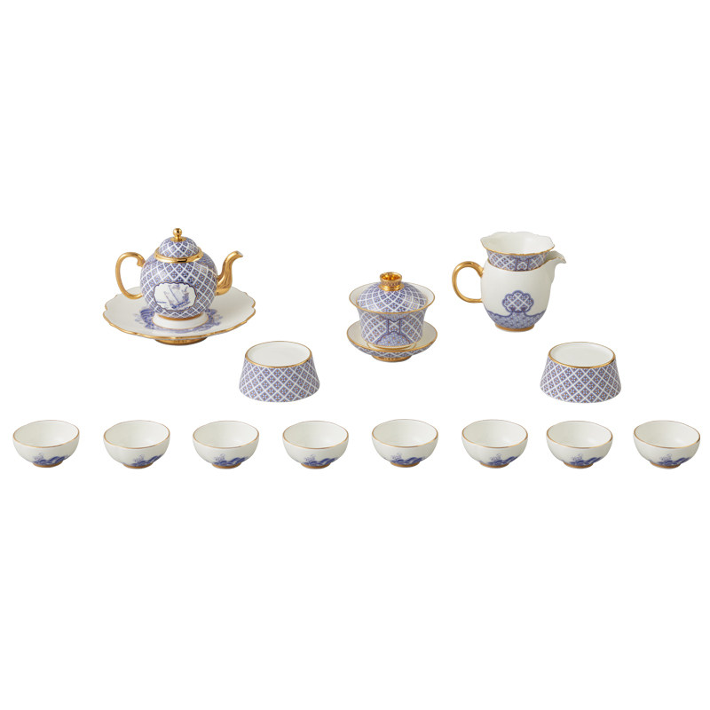 永丰源四海升平18头陶瓷功夫茶具