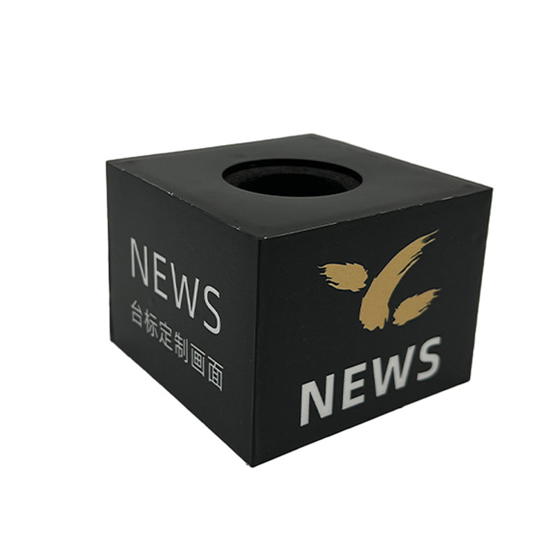 通用话筒台标盒贴纸麦标采访咪牌现货咪罩定制话筒标麦克风logo牌