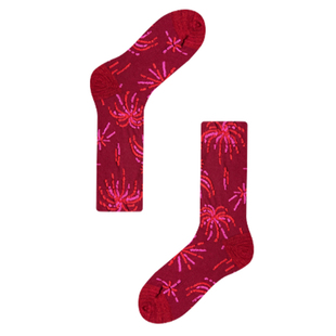 AR袜子女款马年平安袜本命年礼物中筒袜红色秋冬厚新年烟花长筒袜