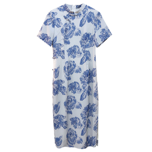 青瓷【自制款】大码胖mm高级感国风温婉清雅显白新中式旗袍连衣裙