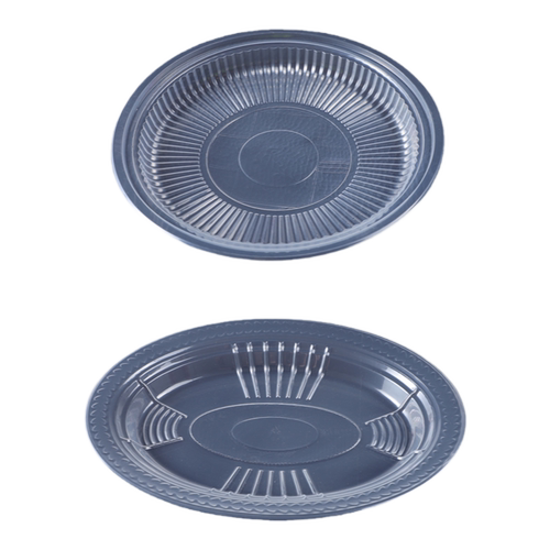 一次性碟盘子塑料装菜硬质家用酒席加厚菜碟子透明圆形菜盘餐具味