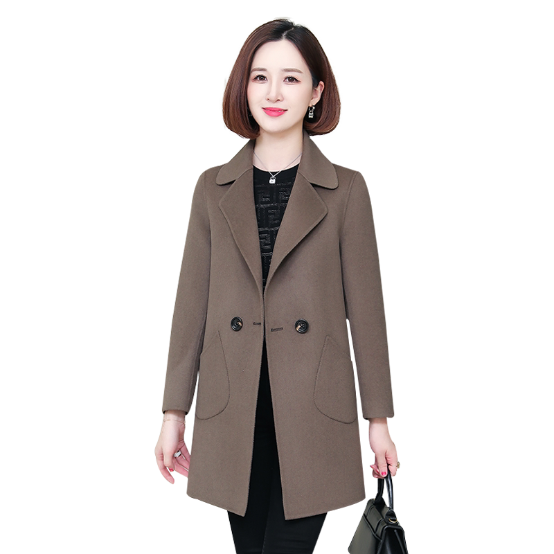 卡若维娅双面羊毛毛呢外套大衣女