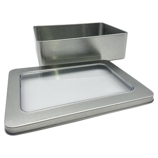 长方形开窗马口铁盒糖果巧克力包装盒大号透明盖收纳盒坚果零食盒