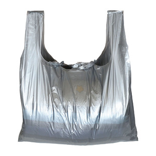 大号加厚银色背心袋方便袋垃圾袋服装打包袋搬家手提塑料袋子批发