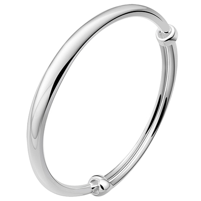 999足纯银手镯套装宝宝亲子实心光面儿童小孩新生婴儿满月周岁礼