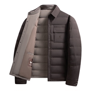 [牛奶丝/防泼水]梦特娇男装冬季鹅绒服压胶锁绒男士御寒羽绒外套Z