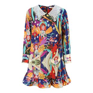 tanni秋冬新品小众设计复古减龄小A版衬衫领连衣裙TL31DR007A