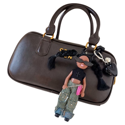 黑皮娃娃挂件高级感好看的钥匙扣diy阔腿牛仔裤黑妹汽车挂饰礼物