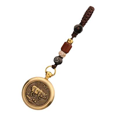 黄铜十二生肖转钱钥匙扣