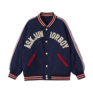 ask 童装男童外套2026春秋季新款儿童时尚夹克棒球服上衣