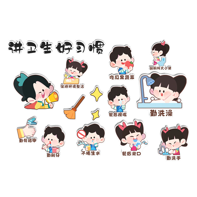 幼儿园教室环创好习惯养成教育主题文化墙面装饰走廊食堂墙贴挂画