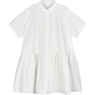 江南布衣童装棉舒适短袖连衣裙翻领休闲夏女童儿童jnbybyjnby