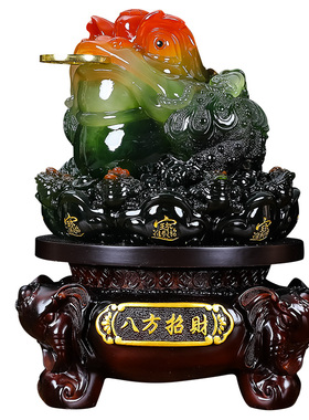 富图招财中式家居聚宝盆金蟾旋转