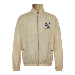 CNC男装奥莱字母提花满印长袖立领夹克男春夏新款拉链开衫外套