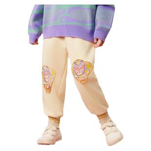 年衣男童裤子加绒秋冬新款女童国风卫裤运动裤儿童灯笼裤生肖年服