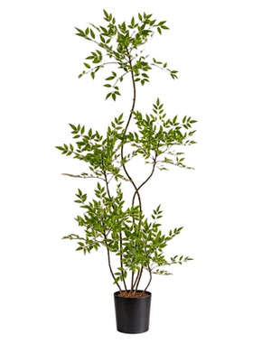 仿真绿植南天竹室内客厅电视柜高级感仿生绿色植物落地盆栽氛围树