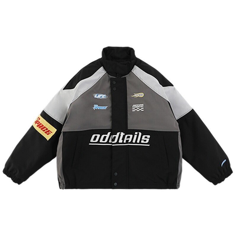 oddtails男童立领防风棉服儿童时尚机车风保暖外套2025新款中大童