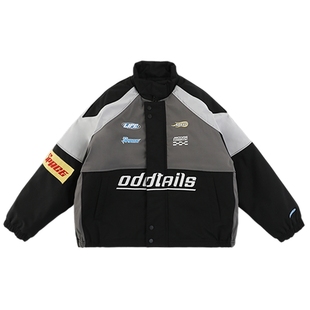 oddtails男童立领防风棉服儿童时尚机车风保暖外套2025新款中大童