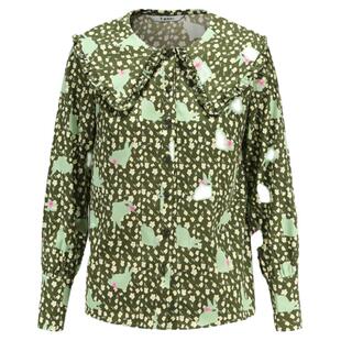 tanni新款荷叶边百搭休闲通勤时尚碎花衬衫TM11SH016A