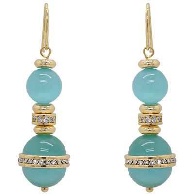 LAMUANA极光猫眼琉璃耳环原创设计小众高级感耳钉复古耳饰72179