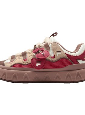 甜筒鞋丨情人节礼物 FILA FUSION斐乐板鞋厚底女鞋新年款红色鞋子
