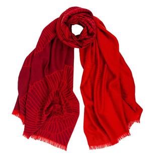 MARJAKURKI玛丽亚古琦红色羊毛围巾女士冬季高级感披肩妈妈送长辈