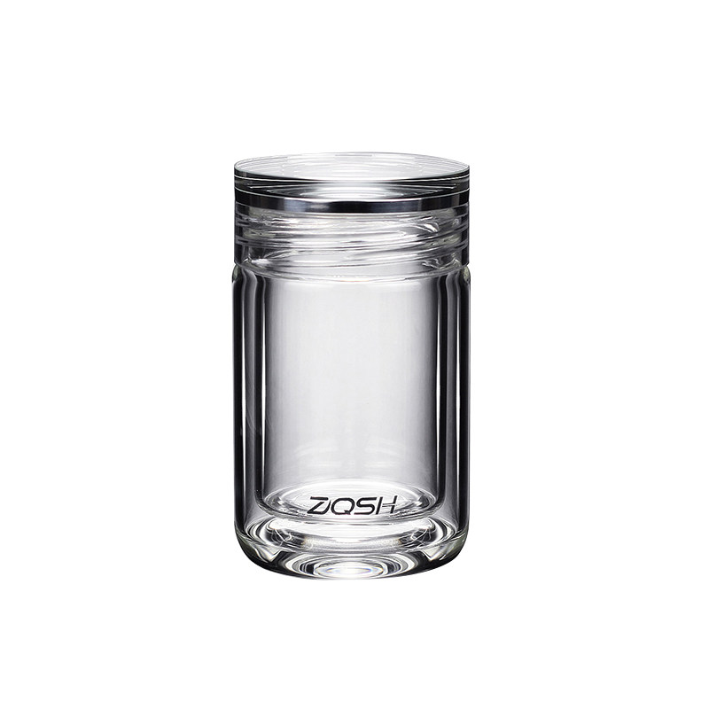 ZQSH高硼硅水晶玻璃盖双层玻璃杯