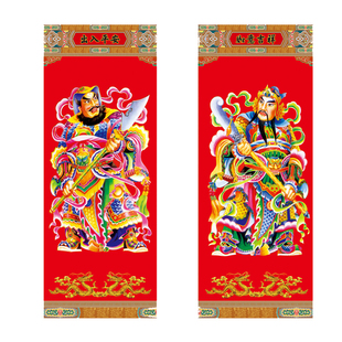 秦琼尉迟恭2026马新款过年武将门神年画张飞关公神茶郁垒守护门贴
