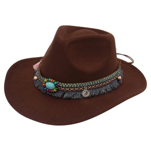 藏族舞蹈帽子山情歌礼帽民族舞表演演出专用道具西部牛仔帽翘边帽