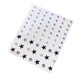 男孩面部亮钻贴脸上饰品舞台妆星星男生街舞爵士舞演出化妆钻石贴